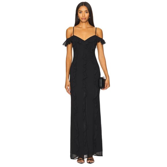 Lovers and Friends Marisol Gown in Black XSmall New Womens Long Maxi Dress